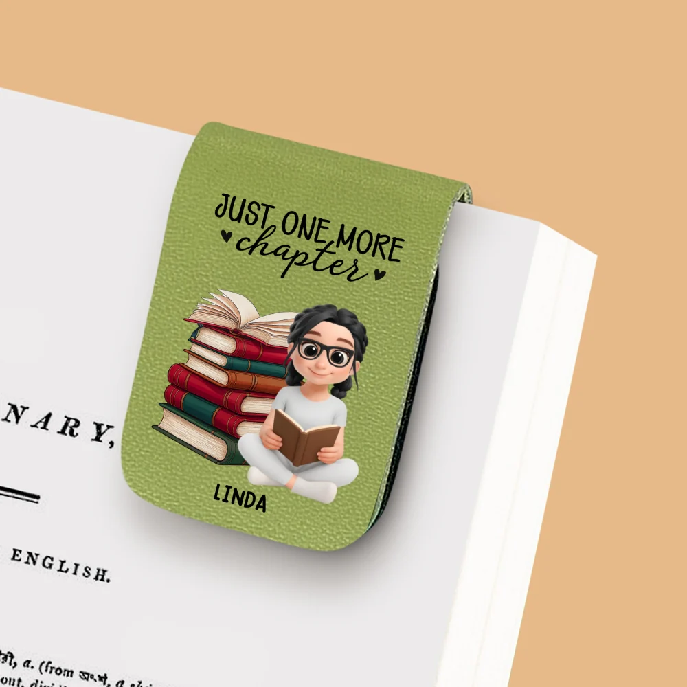 Just One More Chapter - Personalized Custom Leather Bookmark - Image 8