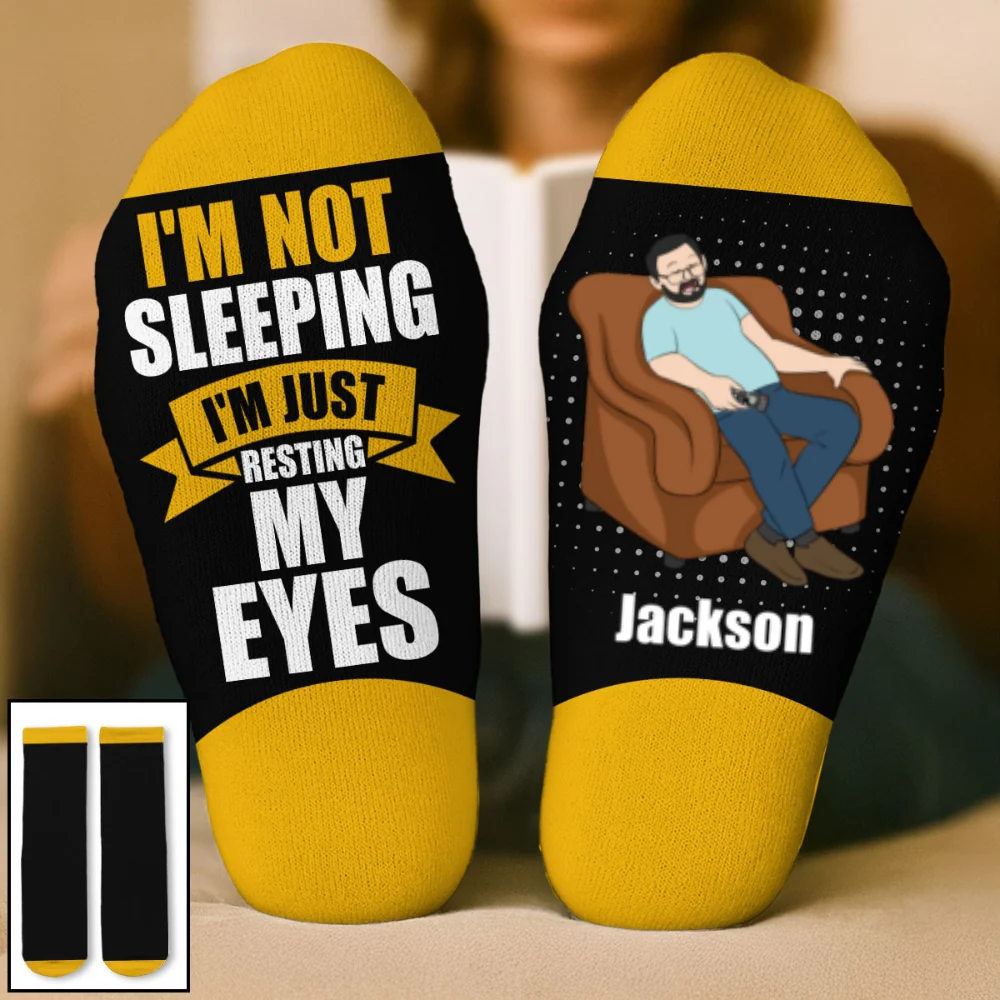 Just Resting My Eyes - Personalized Custom Crew Socks - Image 8