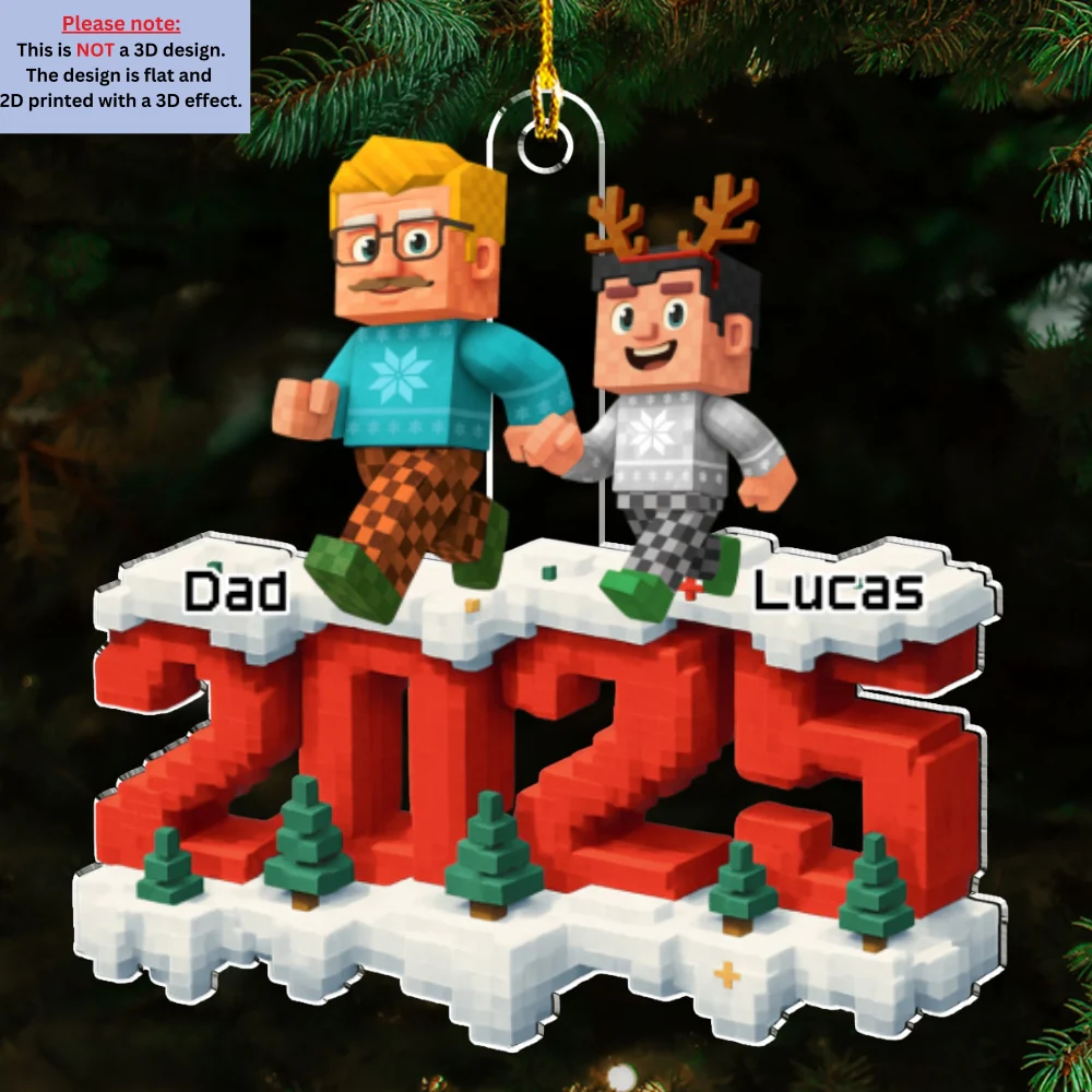 Just Us In This Year - Personalized Custom 3D Effect Acrylic Ornament - Image 6