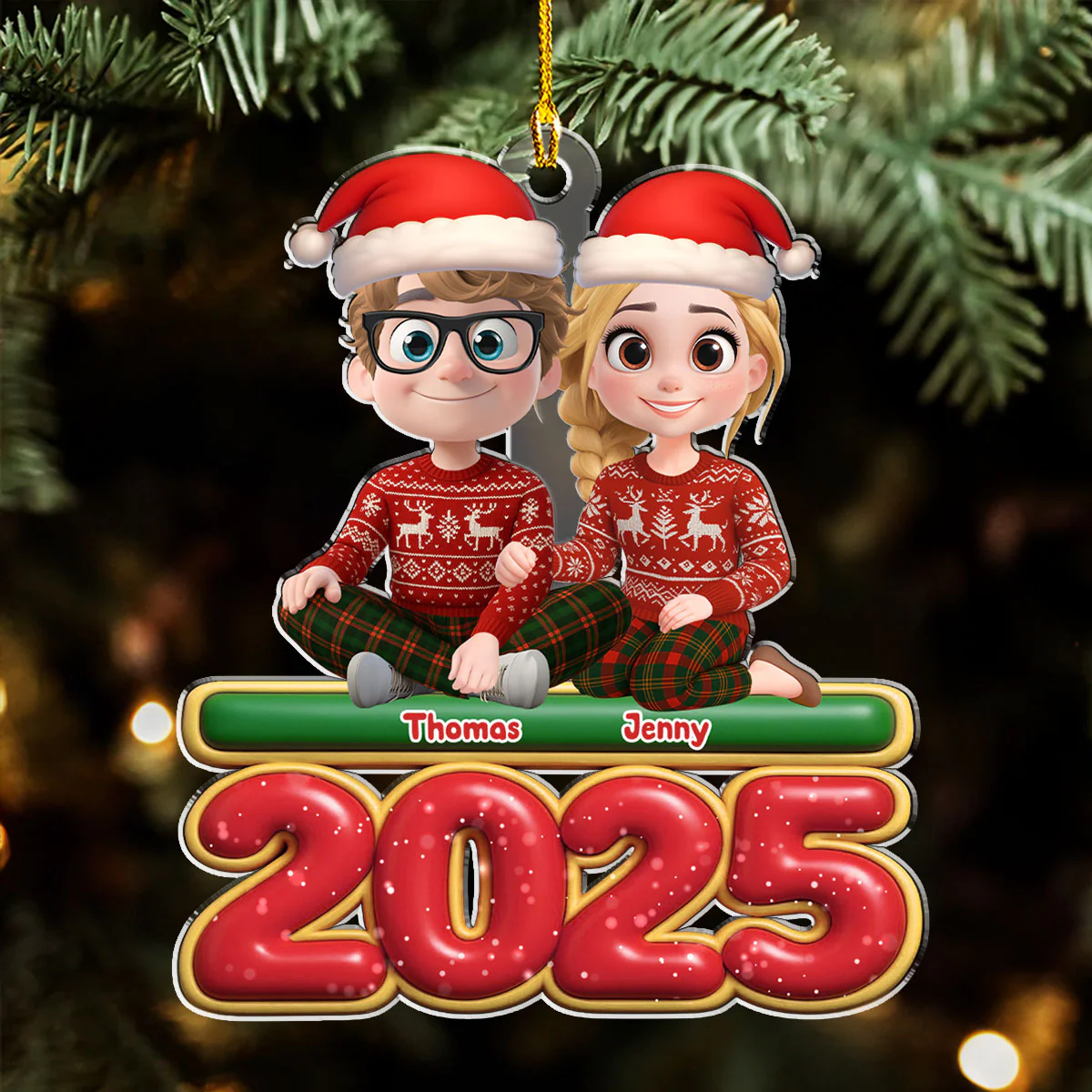 Just You And Me - Personalized Custom Acrylic Ornament - Image 2