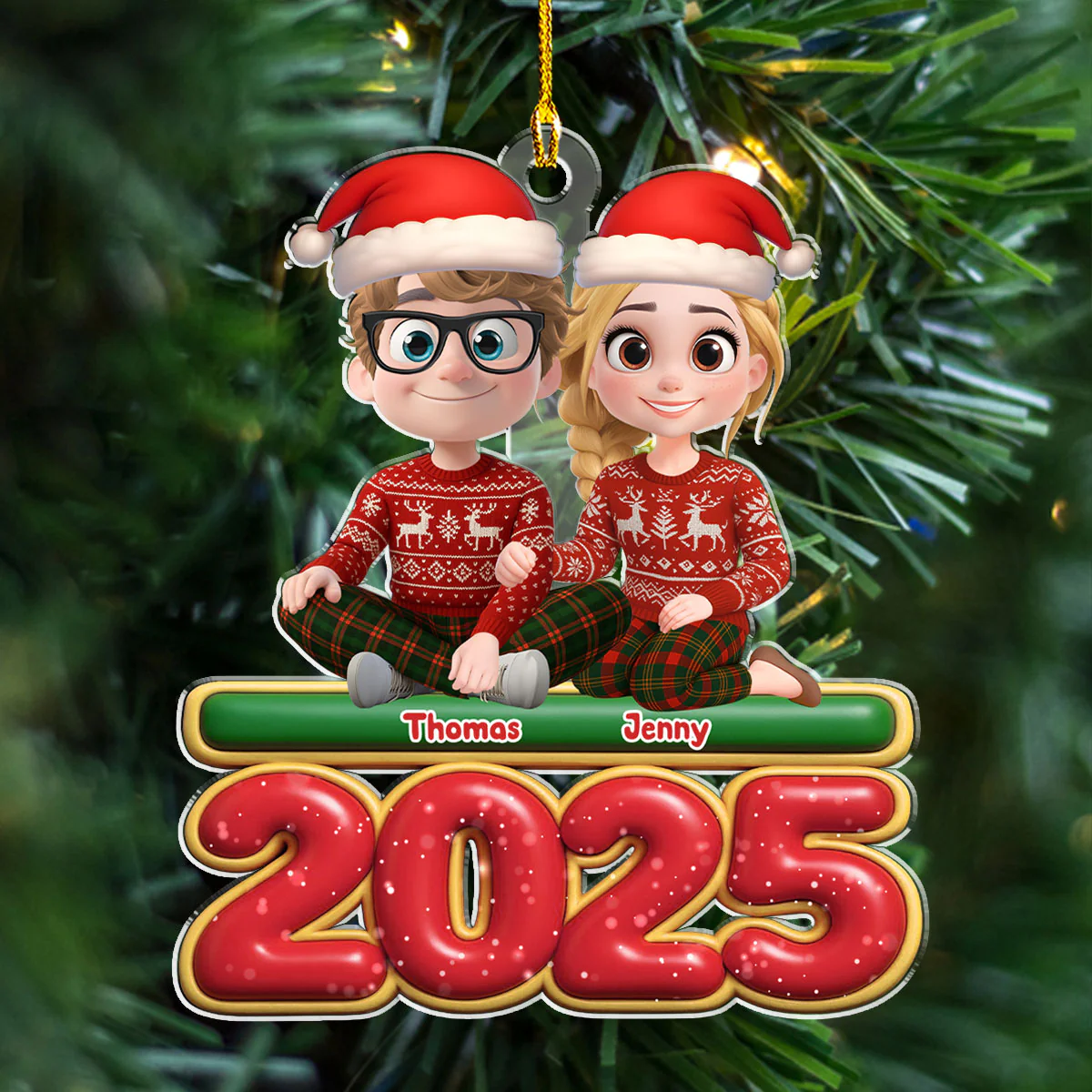 Just You And Me - Personalized Custom Acrylic Ornament - Image 3