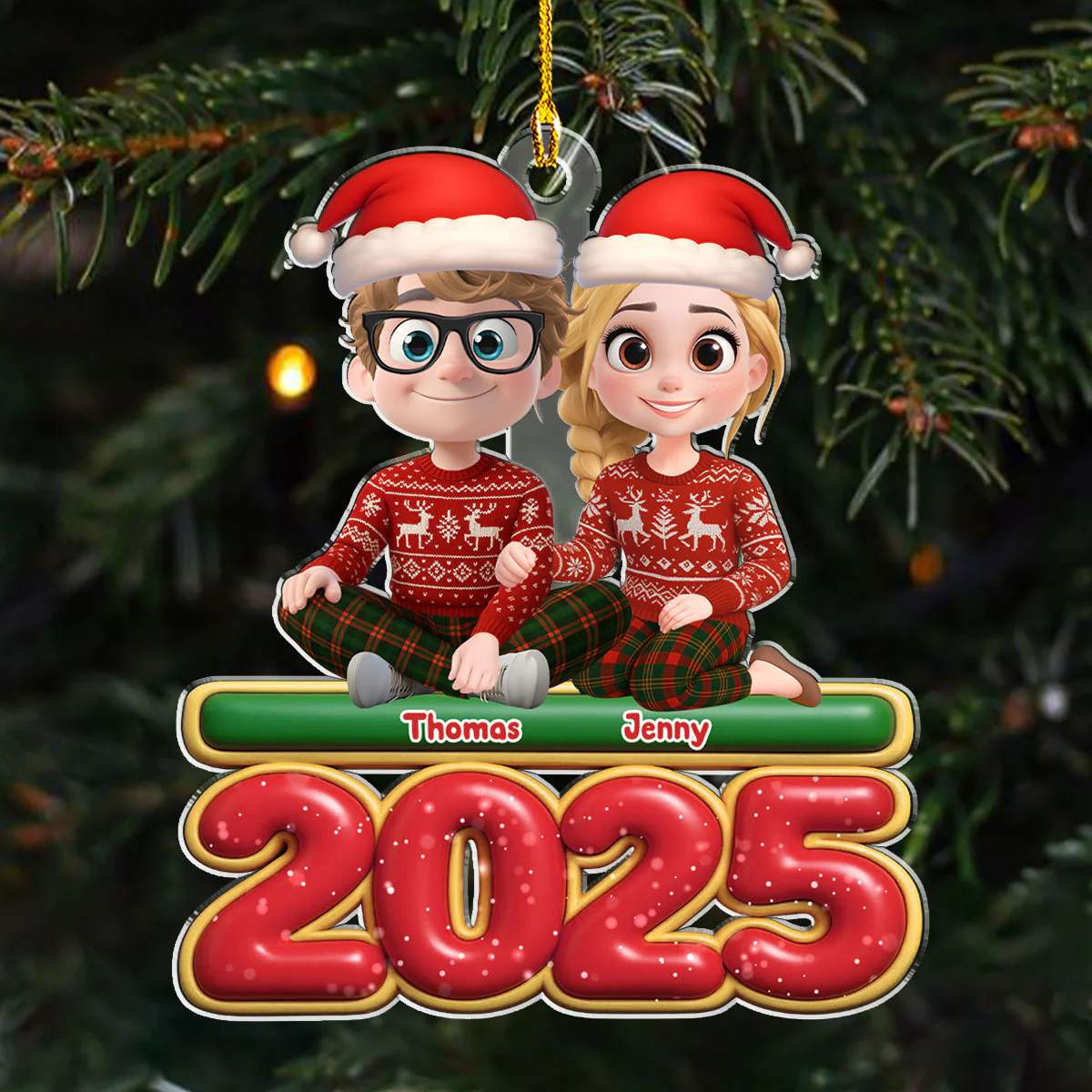 Just You And Me - Personalized Custom Acrylic Ornament - Image 4