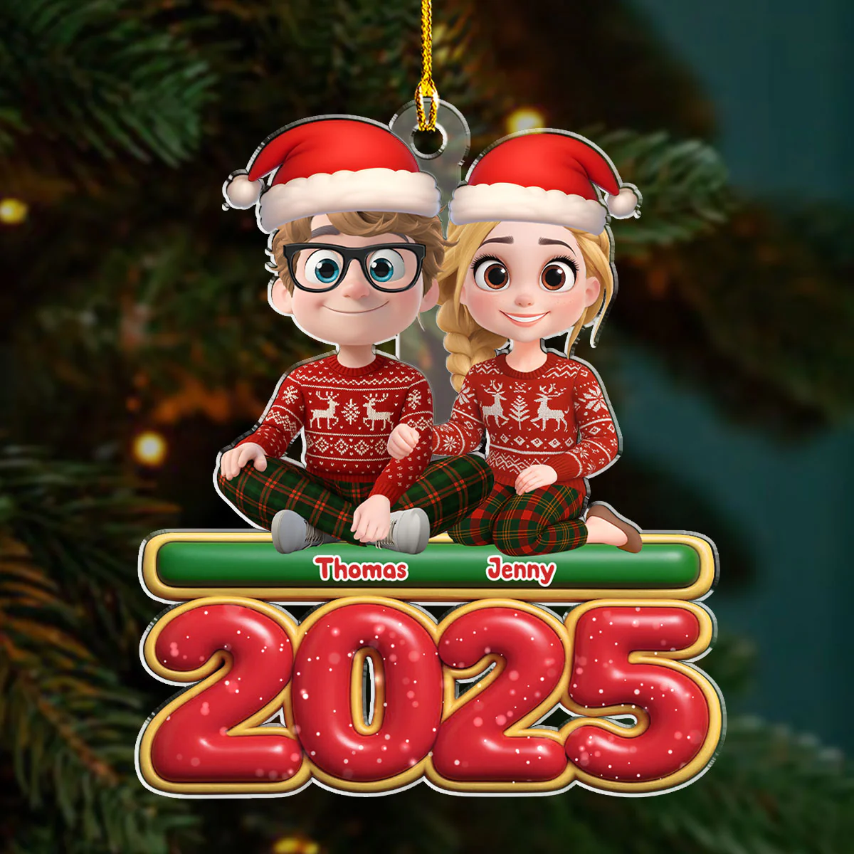 Just You And Me - Personalized Custom Acrylic Ornament - Image 5