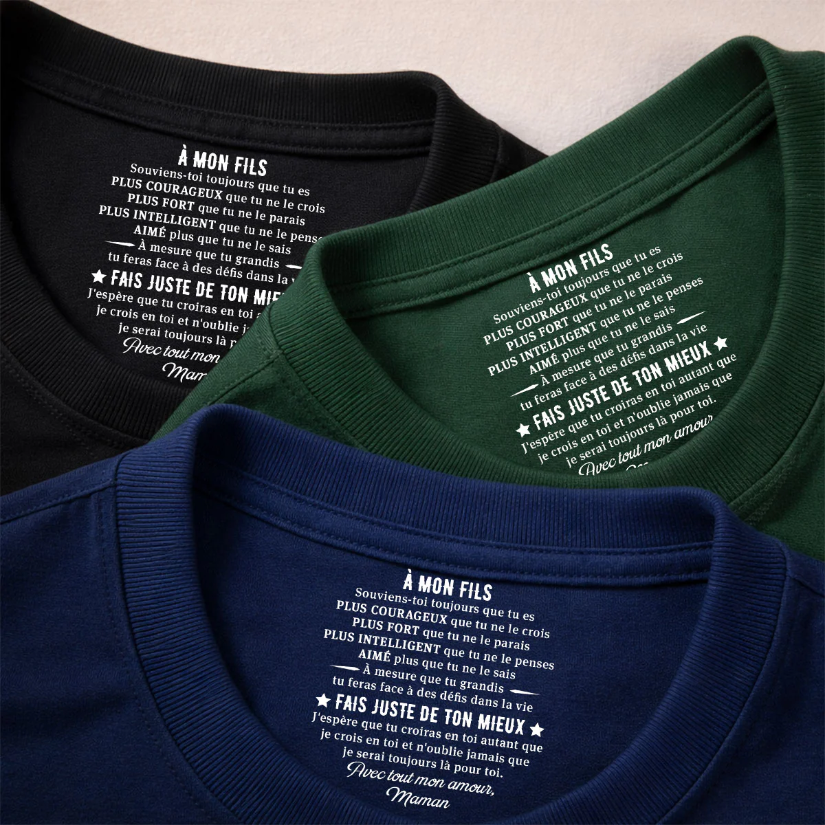 Juste Fais De Ton Mieux - T-shirt Personnalisé avec Impression à l'Intérieur du Col - Image 4