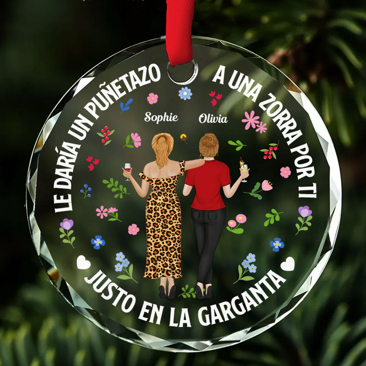 Justo En La Garganta - Adorno De Vidrio Personalizado A Medida
