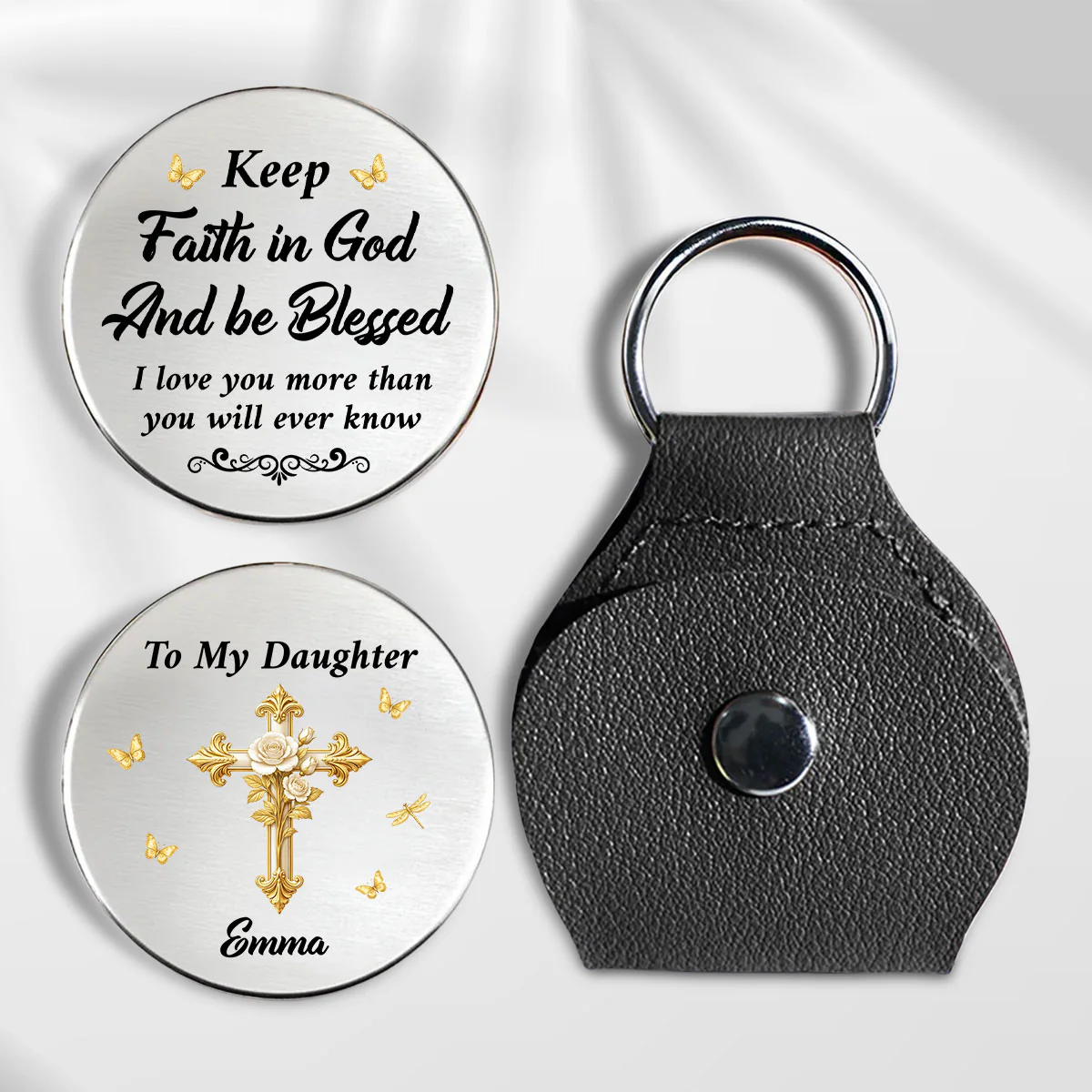Keep Faith In God - Personalized Custom Pocket Hug - Image 5