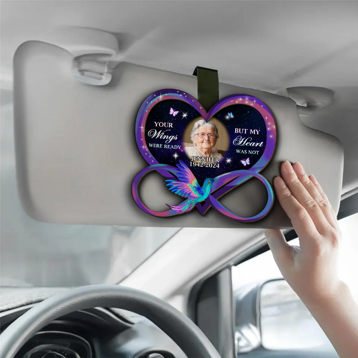 Keep You By My Side - Personalized Custom Car Visor Clip - Image 3