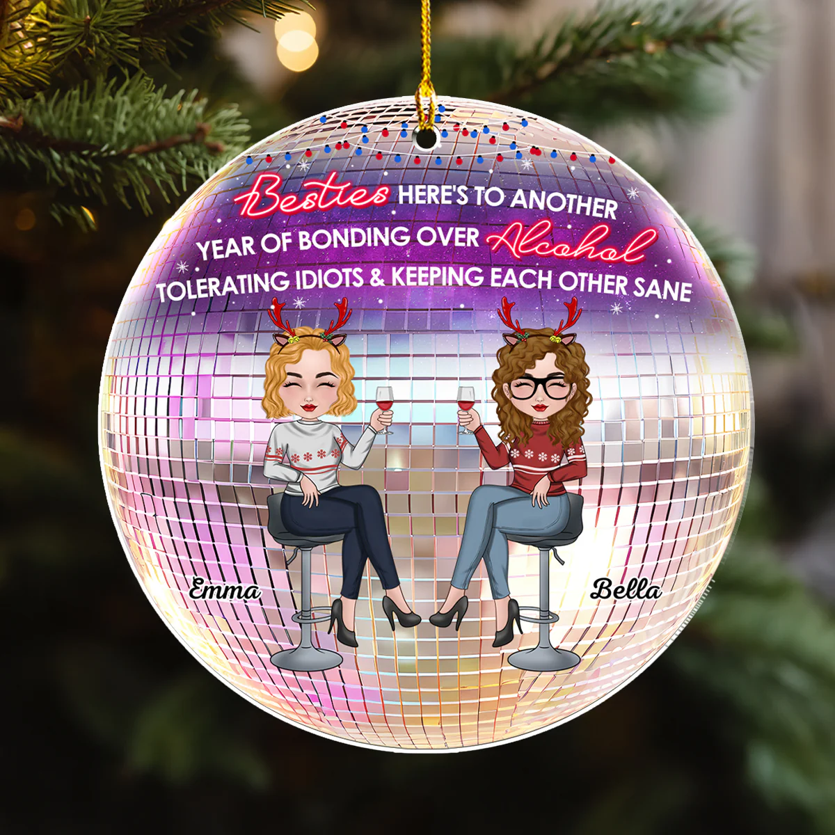 Keeping Each Other Sane - Personalized Custom Acrylic Ornament - Image 4