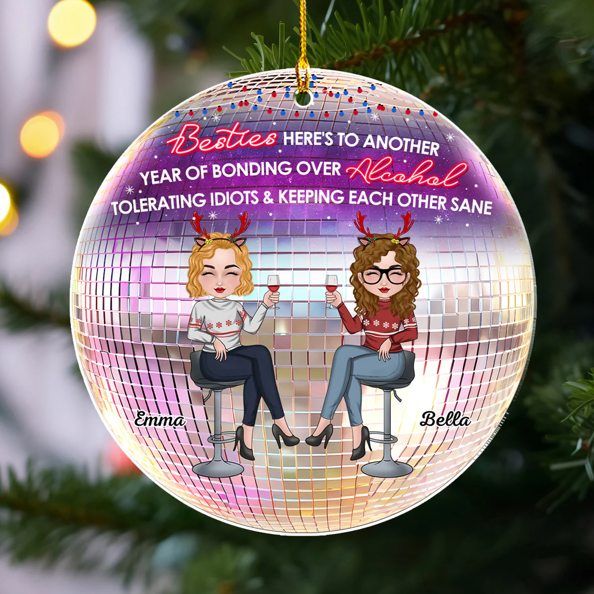 Keeping Each Other Sane - Personalized Custom Acrylic Ornament - Image 5