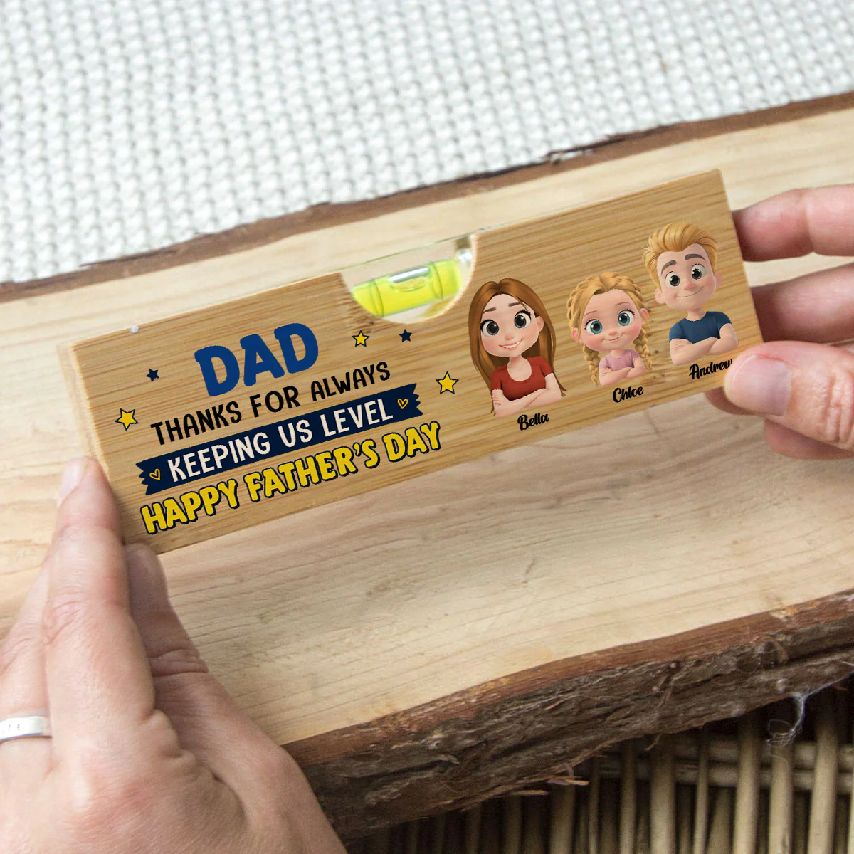 Keeping Us Level - Personalized Custom Wooden Spirit Level Bottle Opener - Image 2