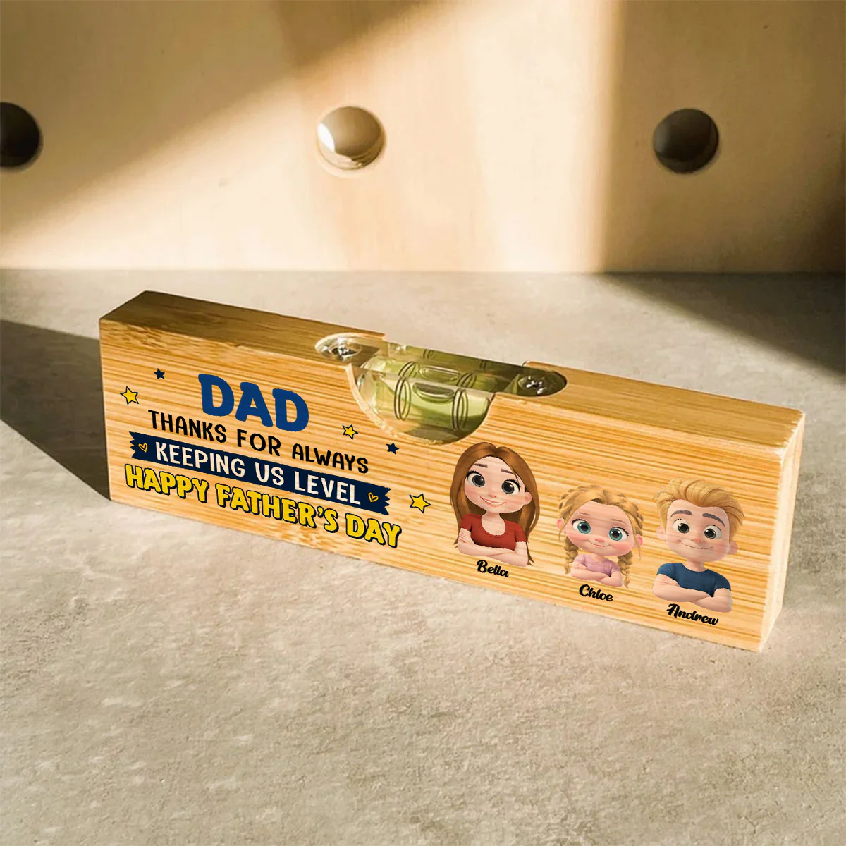 Keeping Us Level - Personalized Custom Wooden Spirit Level Bottle Opener - Image 3