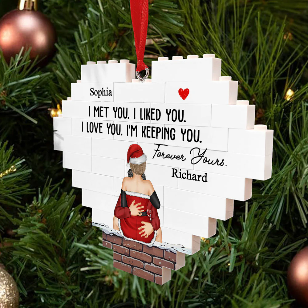 Keeping You Forever - Personalized Custom Heart Puzzle Ornament - Image 2