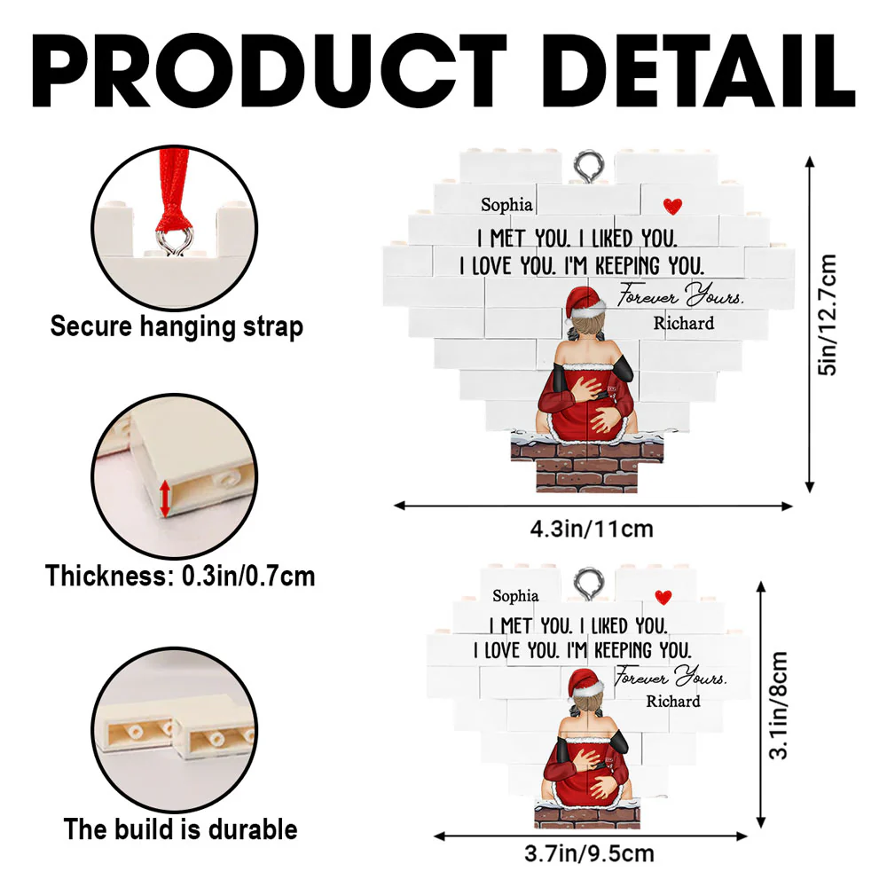 Keeping You Forever - Personalized Custom Heart Puzzle Ornament - Image 5