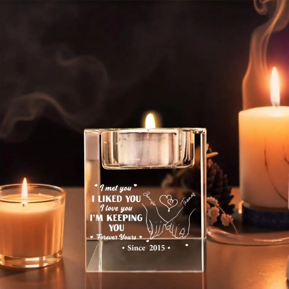 Keeping You - Personalized Custom Engraved Crystal Candle Holder - Image 9