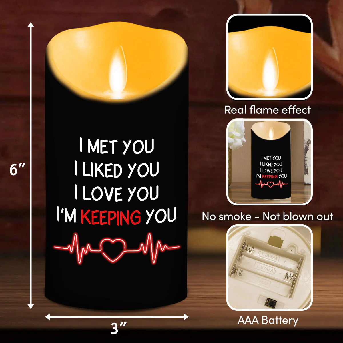 Keeping You - Personalized Custom LED Candle - Image 5