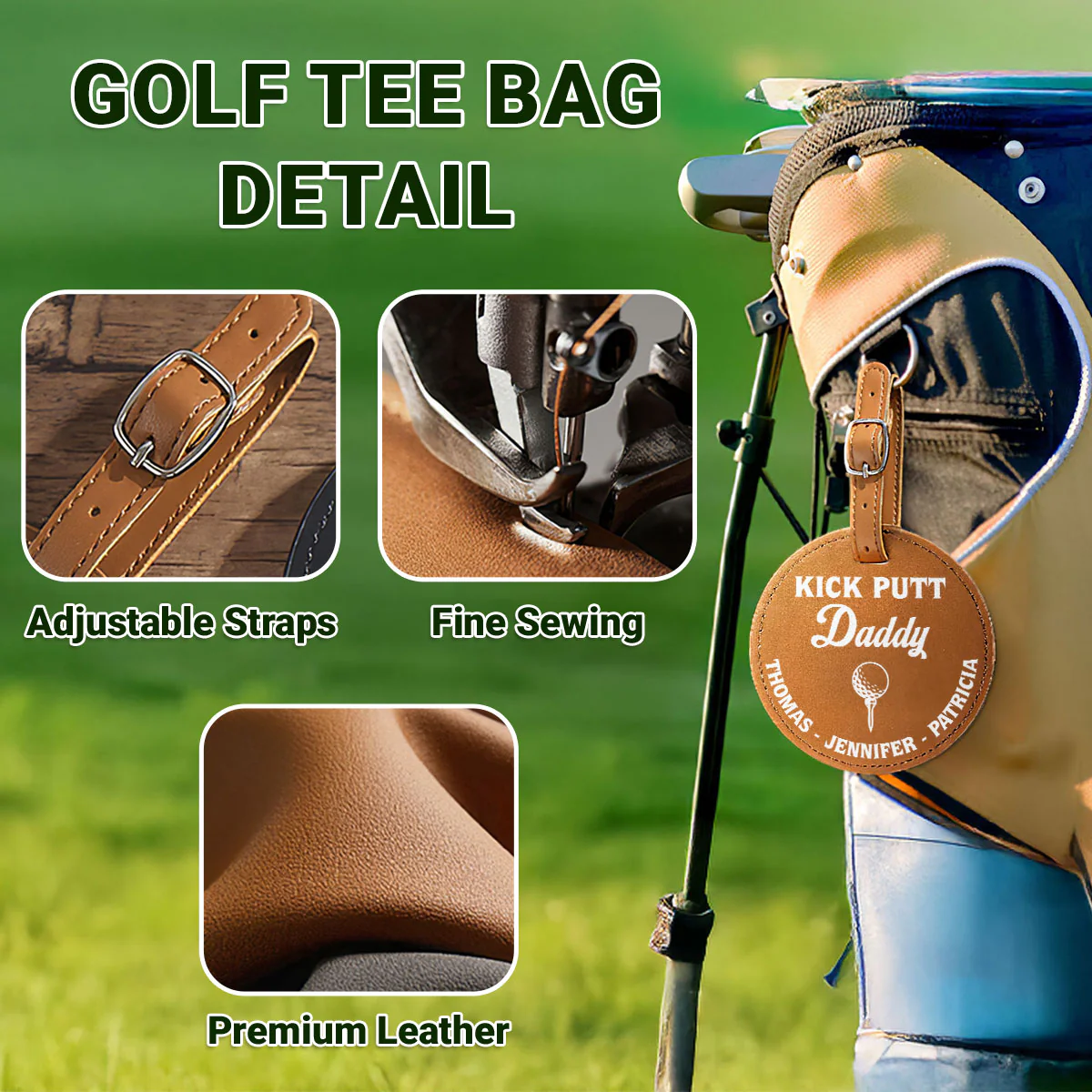 Kick Putt Daddy - Personalized Custom Golf Tee Bag - Image 5