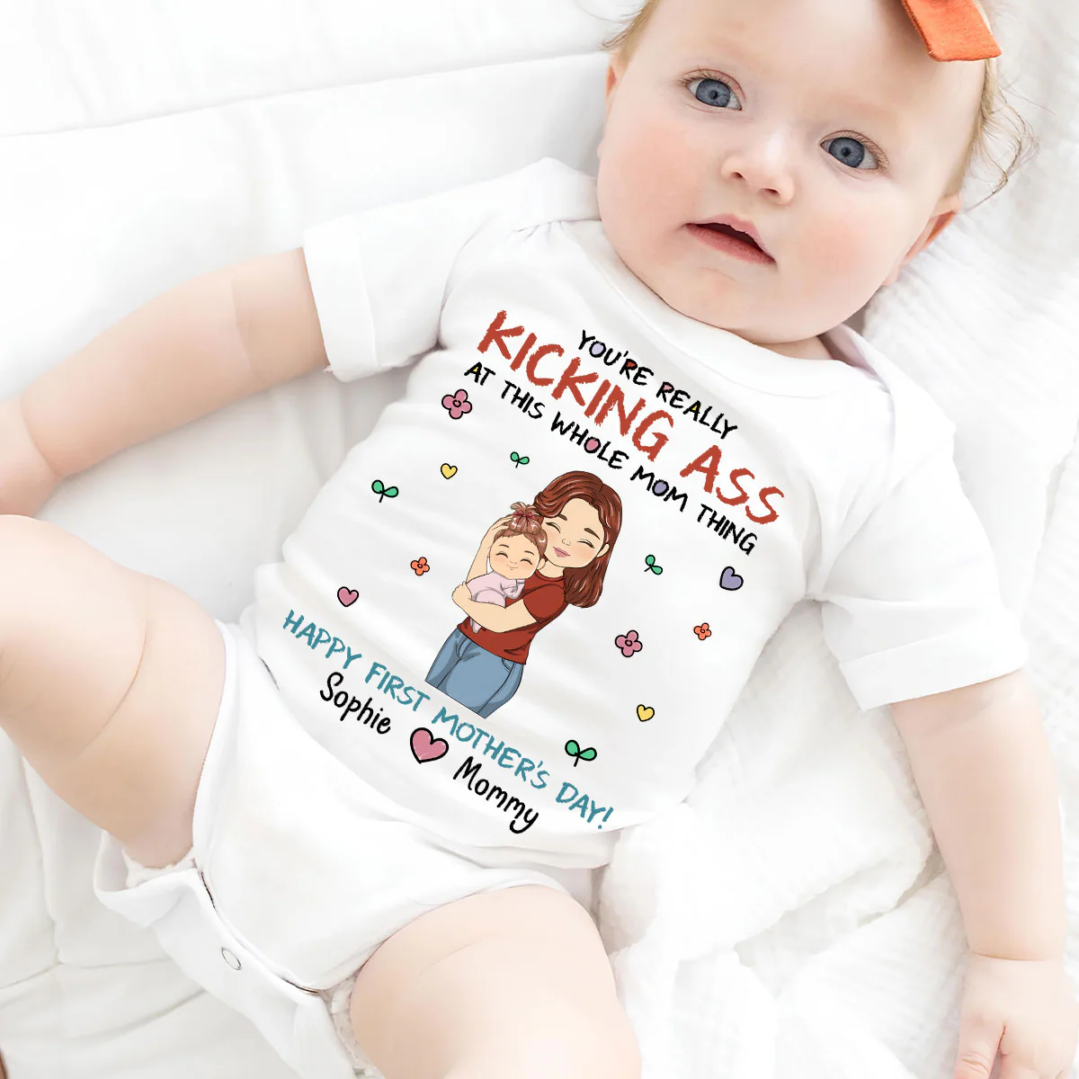 Kicking Ass Mommy - Personalized Custom Baby Onesie - Image 2