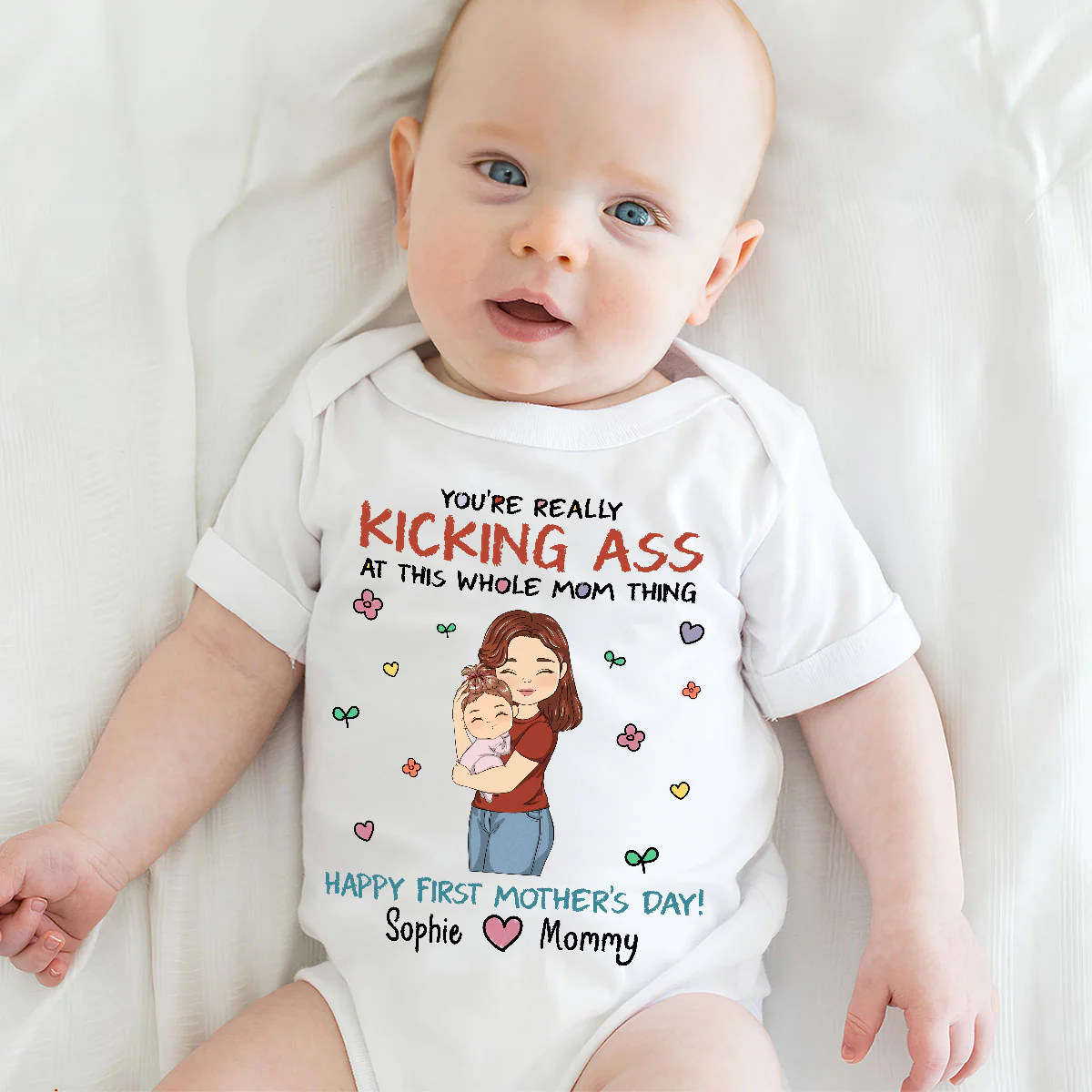 Kicking Ass Mommy - Personalized Custom Baby Onesie - Image 3