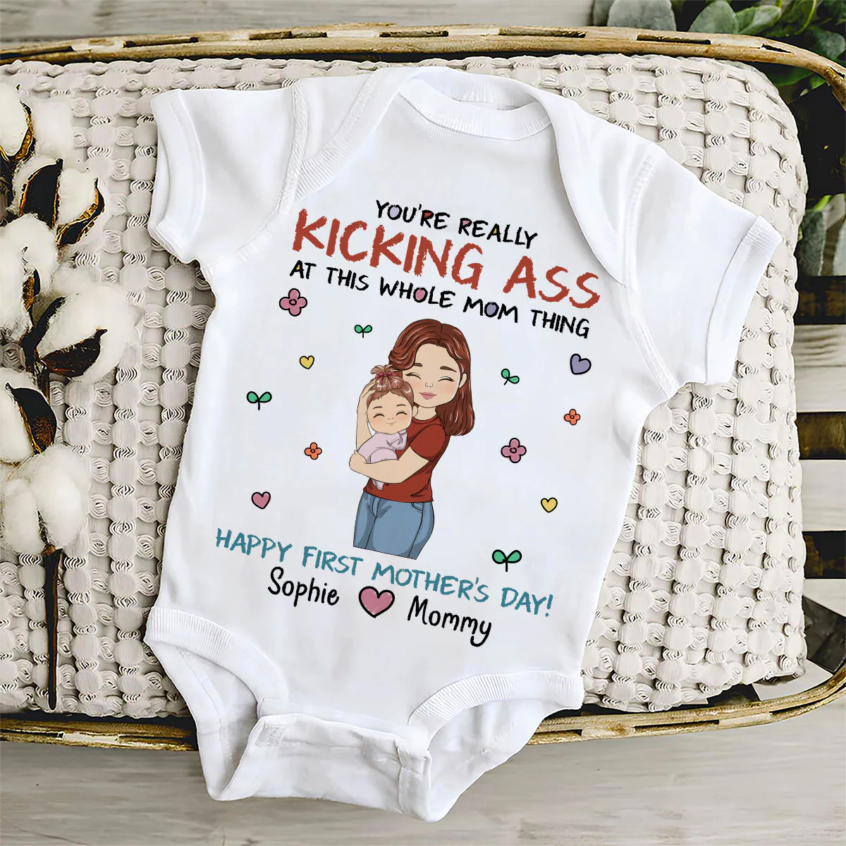 Kicking Ass Mommy - Personalized Custom Baby Onesie - Image 5