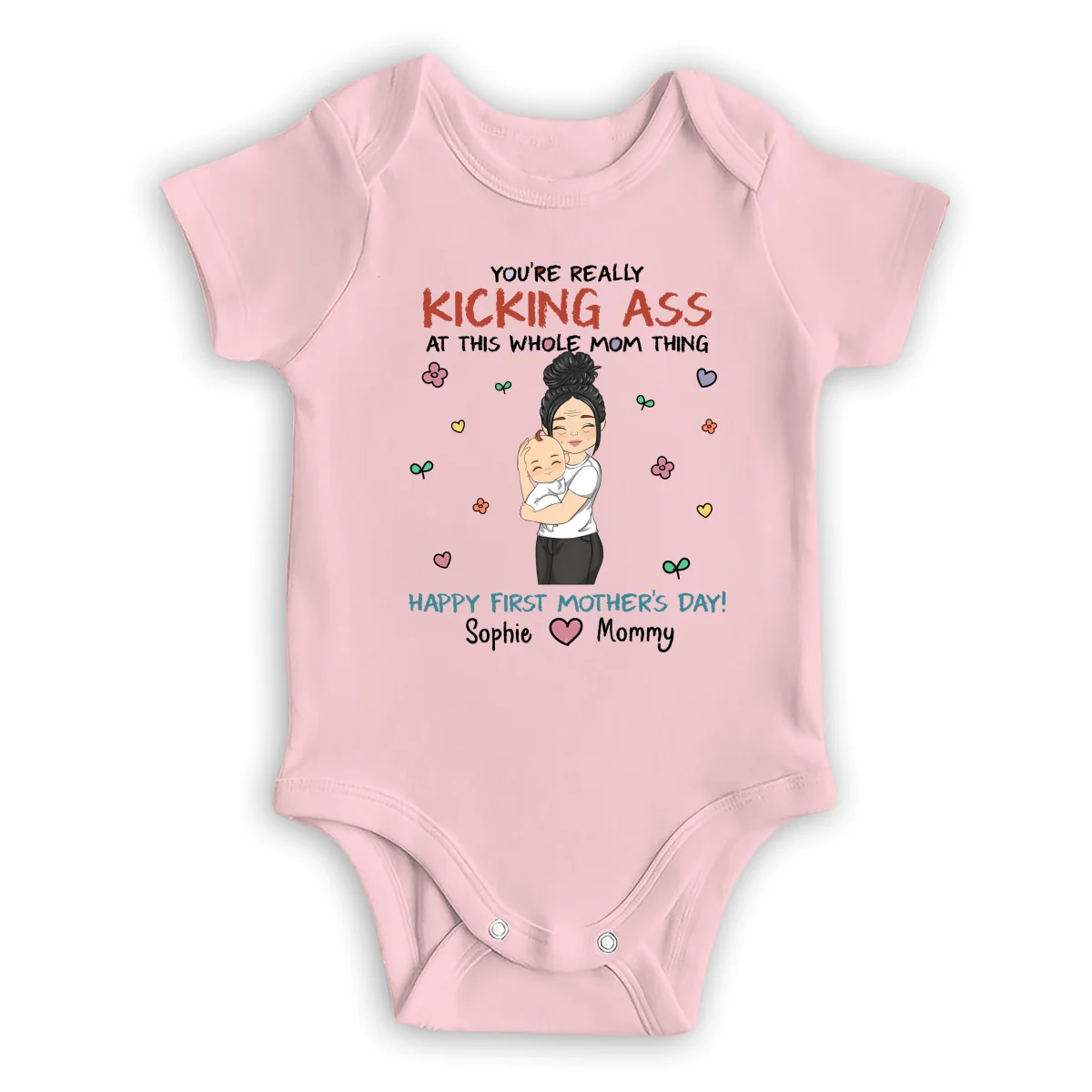Kicking Ass Mommy - Personalized Custom Baby Onesie - Image 9