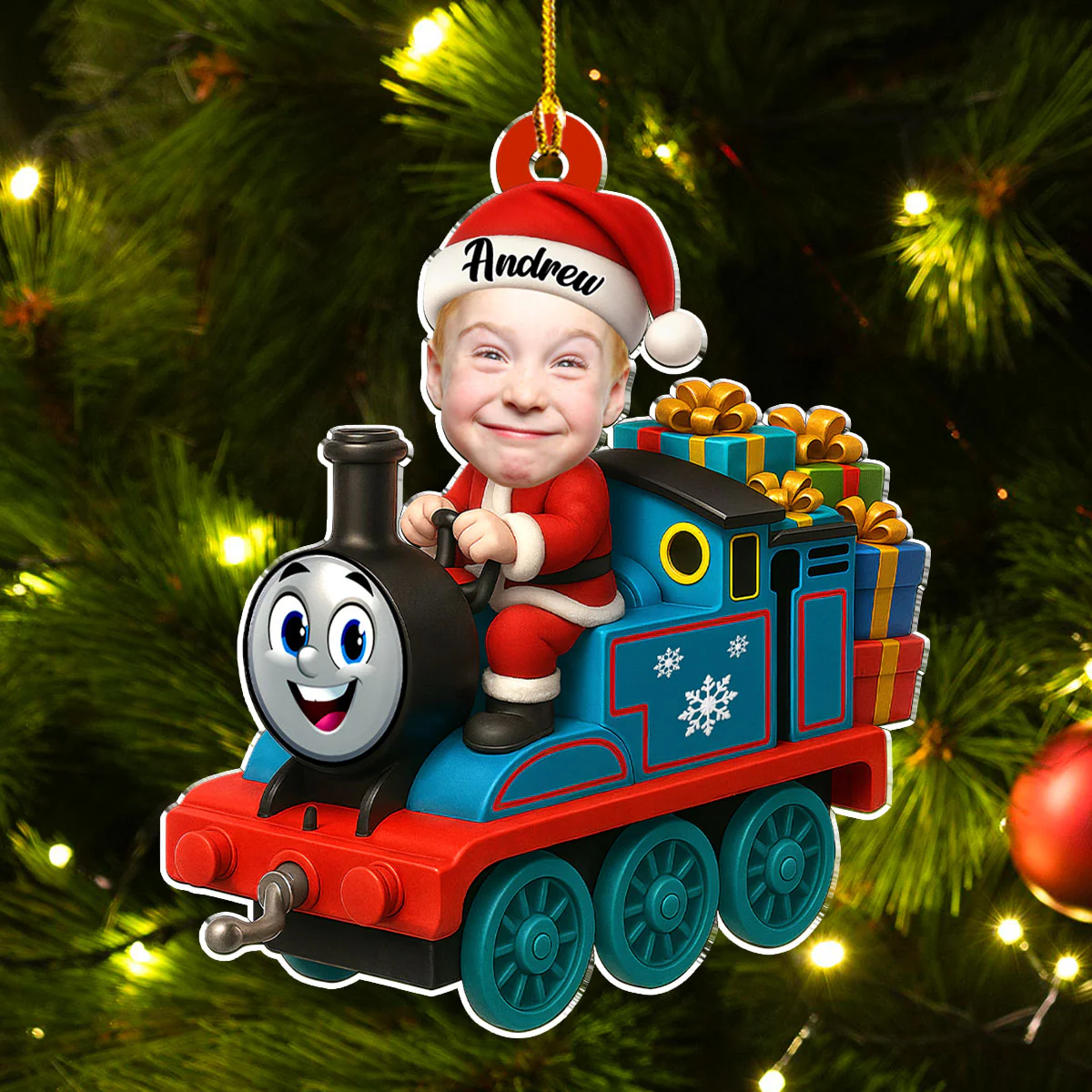 Kid Baby Toy Train - Personalized Custom Acrylic Ornament - Image 5