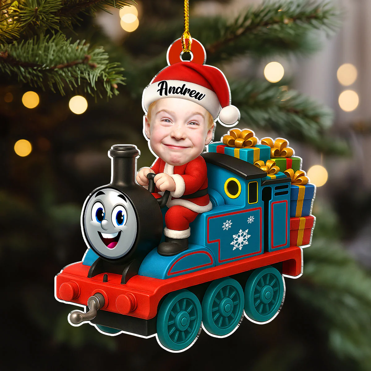 Kid Baby Toy Train - Personalized Custom Acrylic Ornament - Image 6