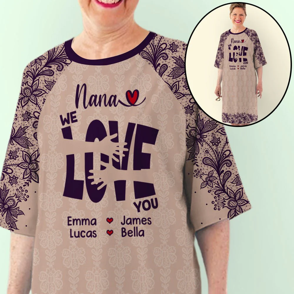 Kids Love Grandma - Personalized Custom 3/4 Sleeve Dress - Image 3
