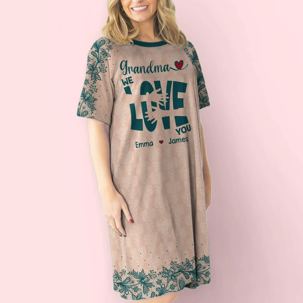 Kids Love Grandma - Personalized Custom 3/4 Sleeve Dress - Image 4