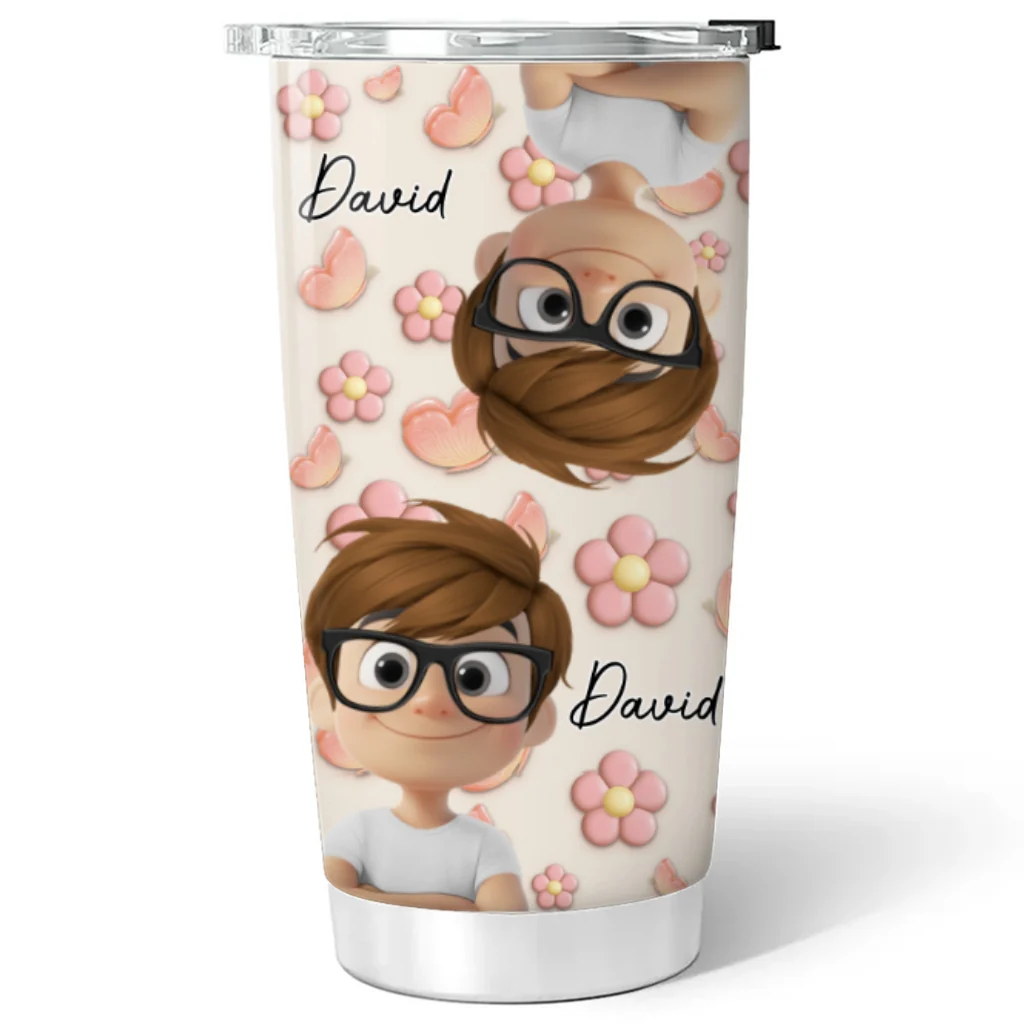 Kids Make Life Grand - Personalized Custom 3D Effect Tumbler - Image 6