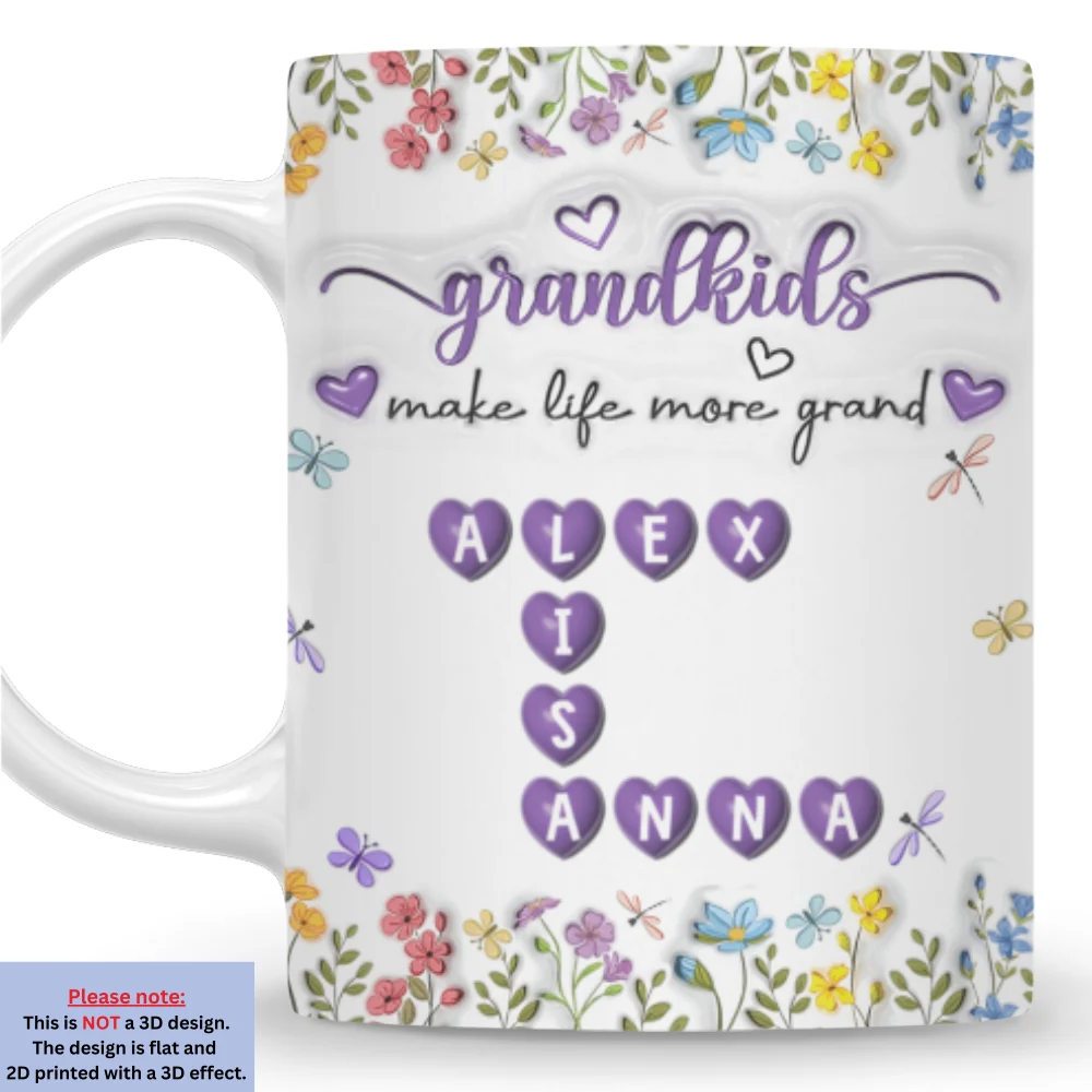 Kids Make Life More Grand - Personalized Custom 3D Inflated Effect Mug - Image 5