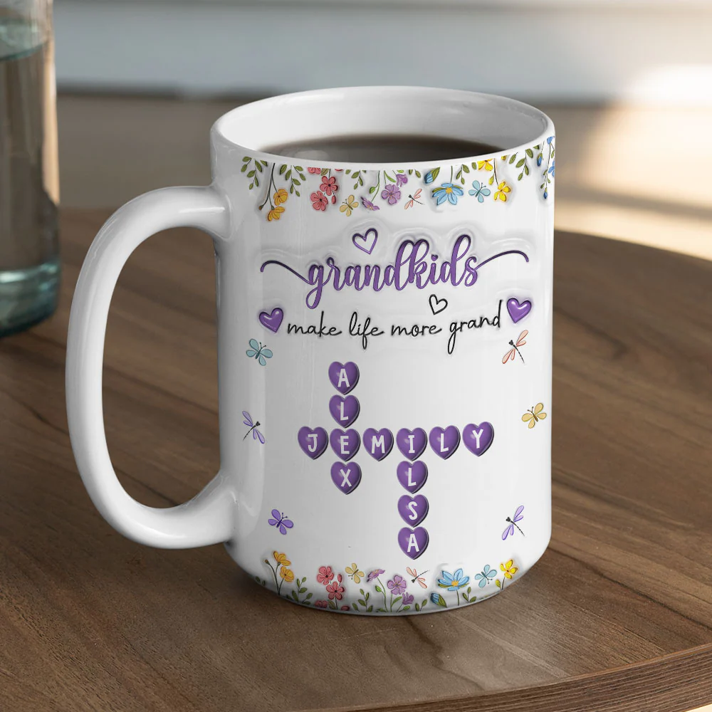 Kids Make Life More Grand - Personalized Custom 3D Inflated Effect Mug - Image 7