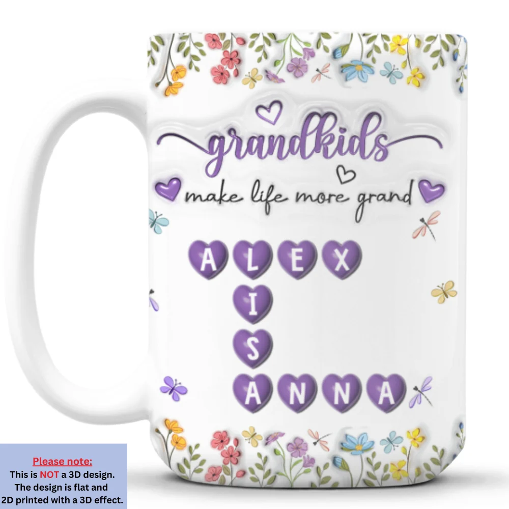 Kids Make Life More Grand - Personalized Custom 3D Inflated Effect Mug - Image 9