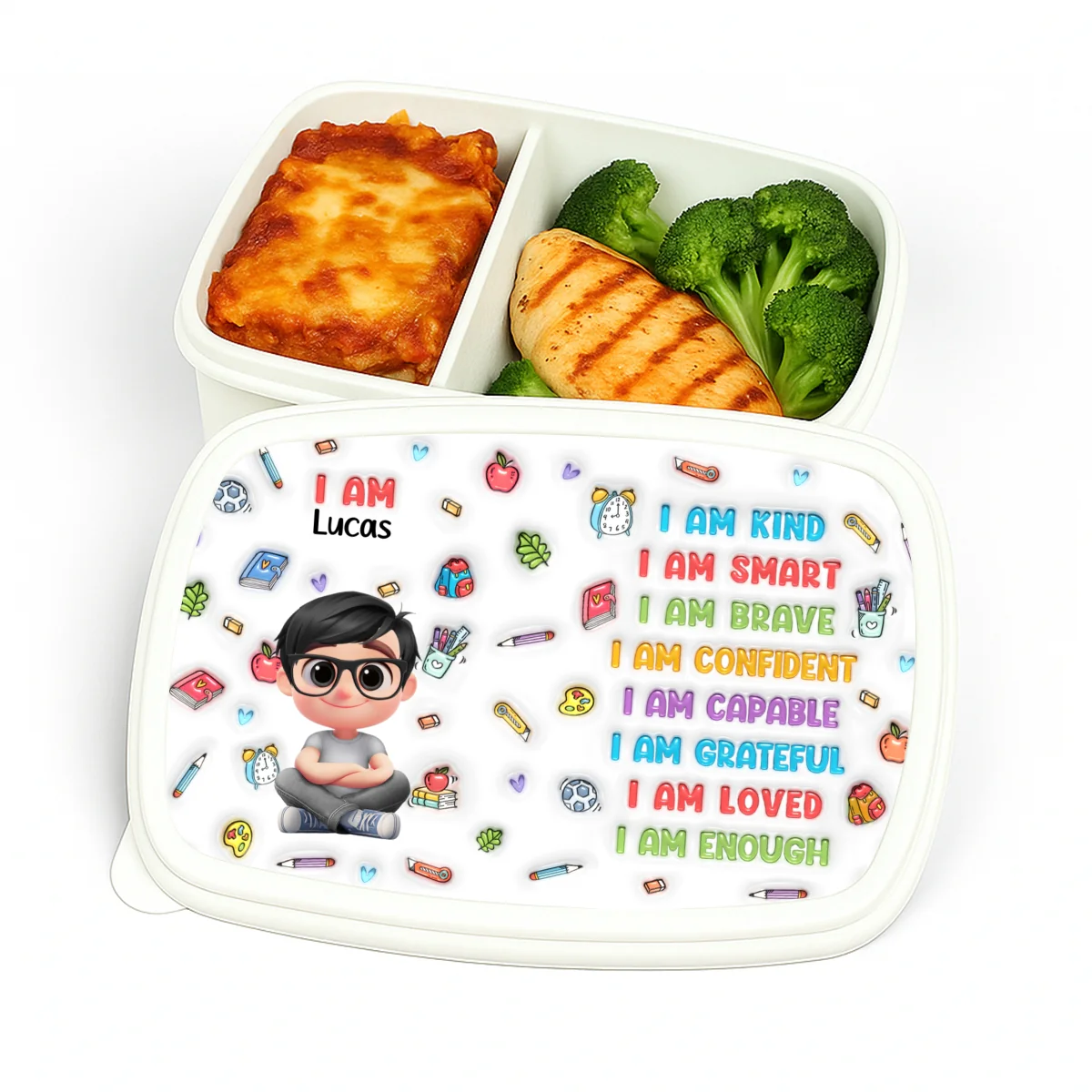 Kind Smart Loved Cartoonize - Personalized Custom Lunch Box - Image 5