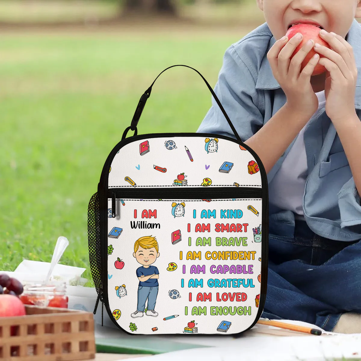 Kind Smart Loved - Personalized Custom Insulated Lunch Bag - Image 4