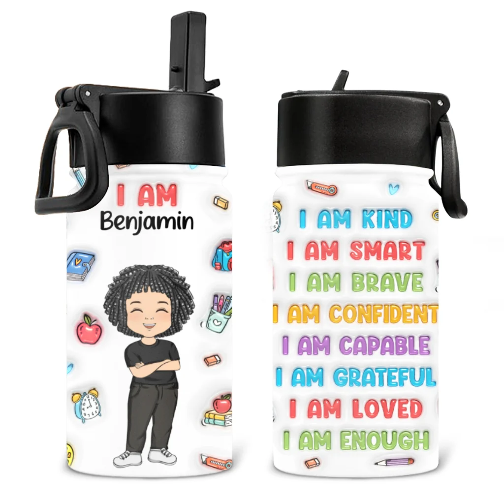 Kind Smart Loved - Personalized Custom Kids Water Bottle - Image 6