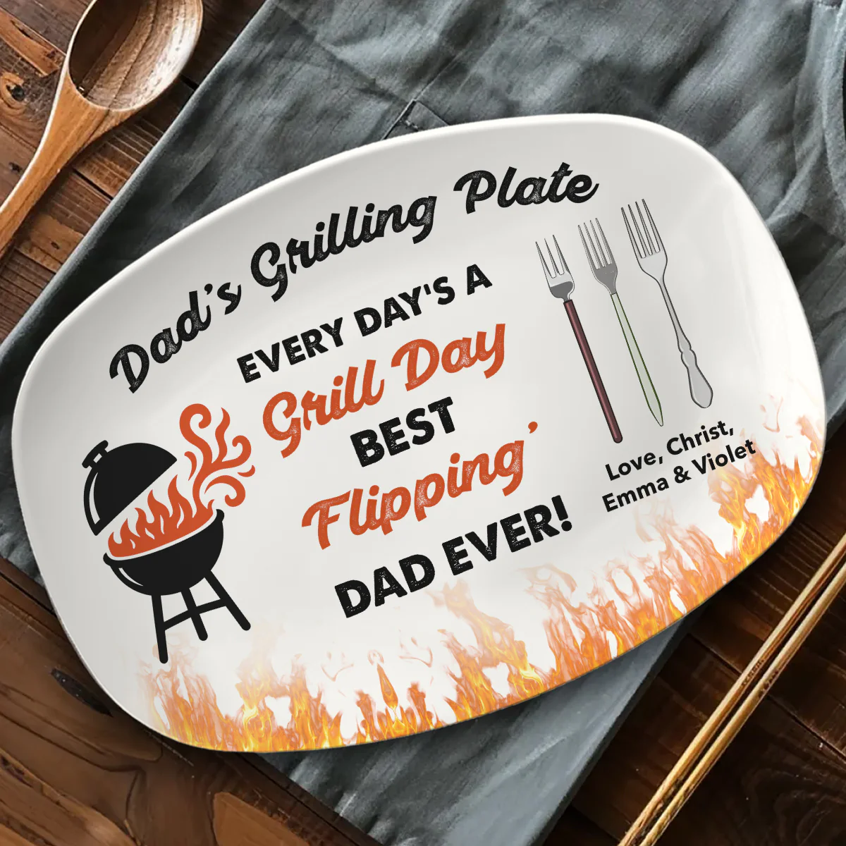 King Of The Grill - Personalized Custom Platter - Image 3