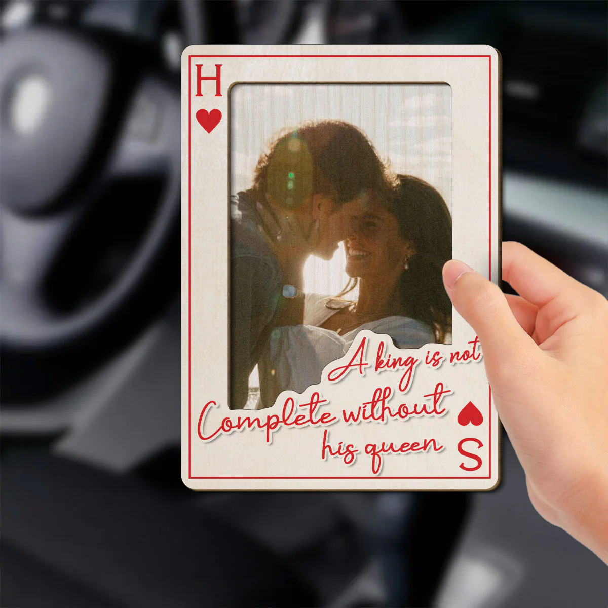 King Queen And Forever - Personalized Custom Car Visor Clip - Image 3