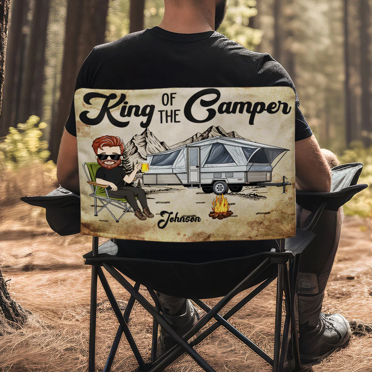 King Queen Of The Camper -  Personalized Custom Camping Chair Cover - Image 4