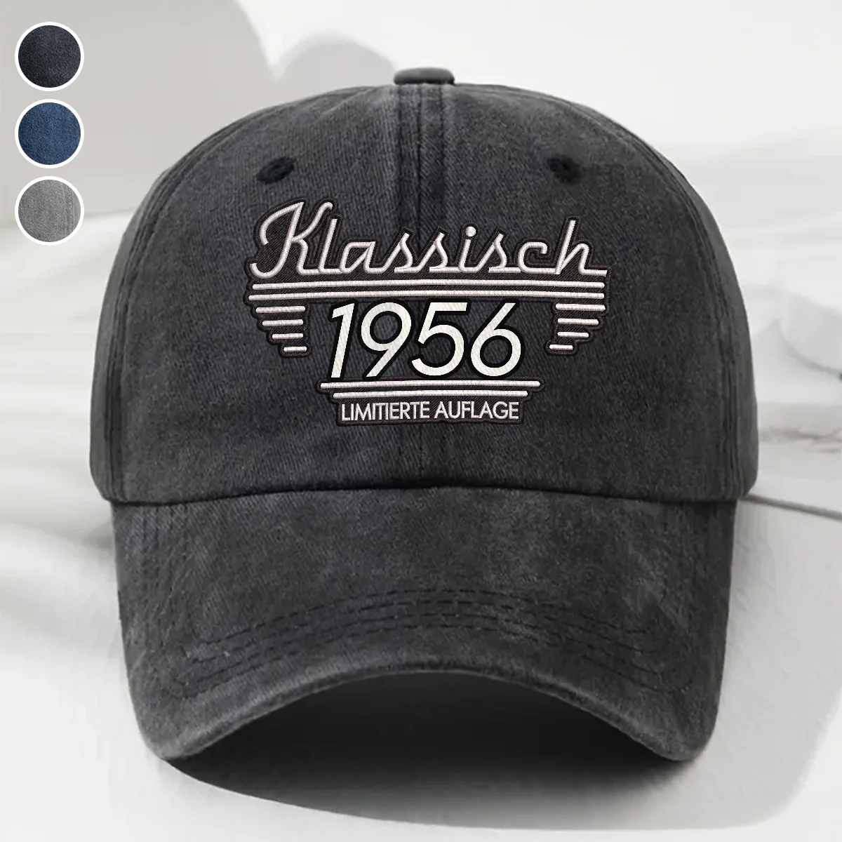 Klassische Edition - Personalisierte Vintage-Jeanskappe Im Used-Look