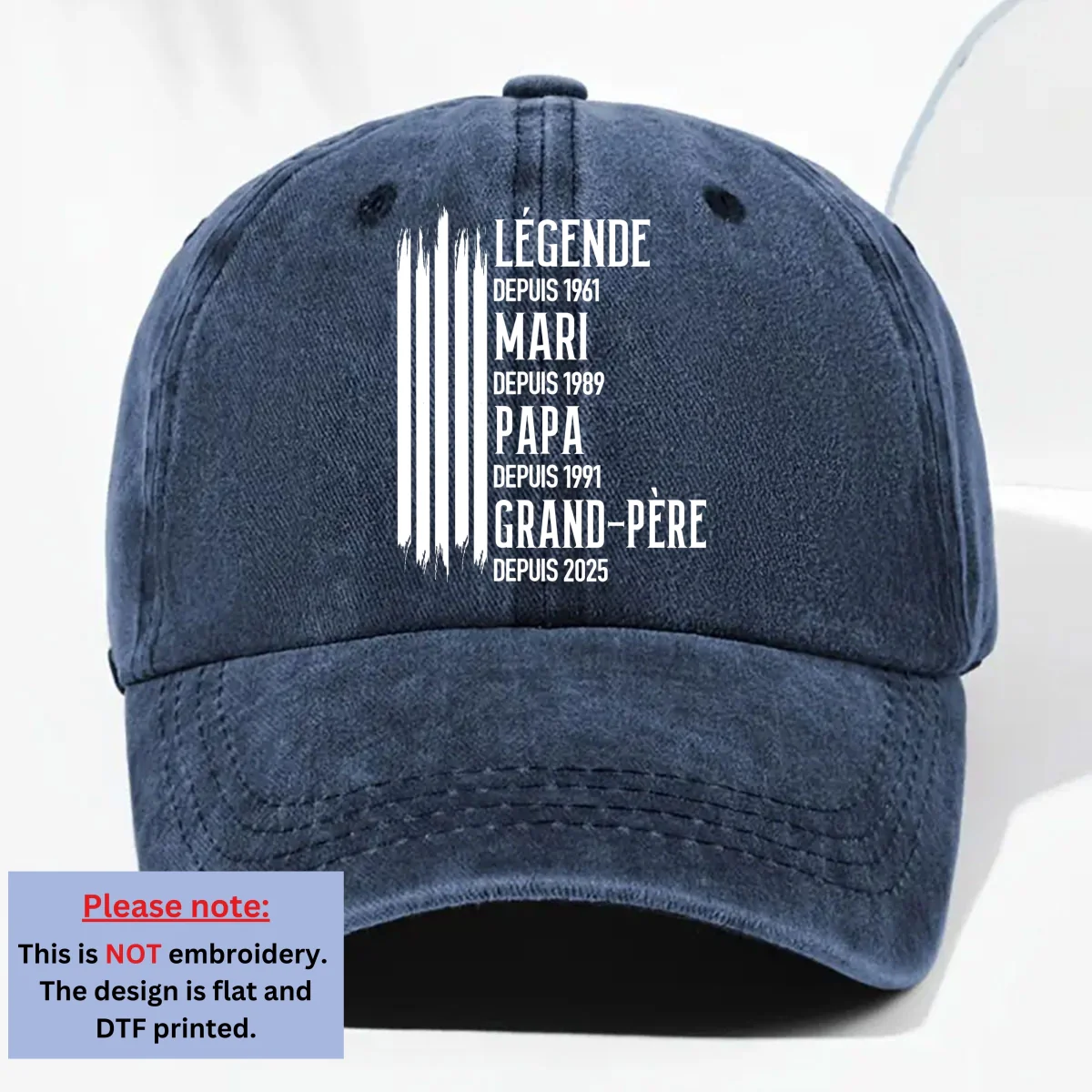 La Légende Originale - Casquette En Denim Vintage Personnalisée - Image 8