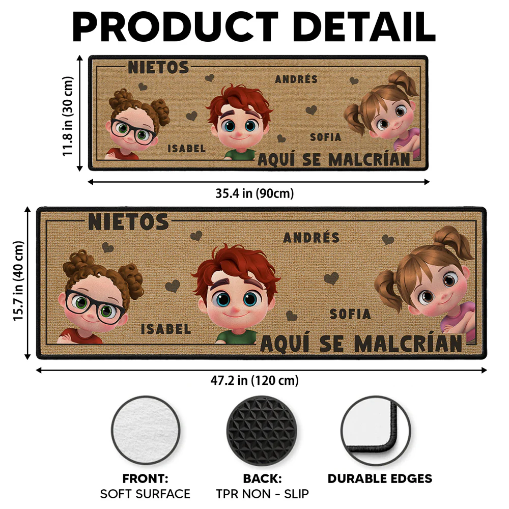 La Vida Es Mejor Con Los Nietos – Alfombra Tipo Runner Personalizada - Image 7