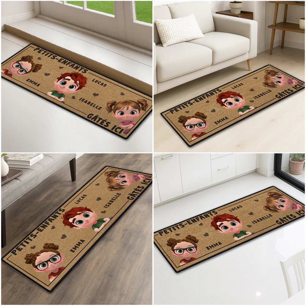 La Vie Est Meilleure Avec Des Petits-enfants – Tapis De Couloir Personnalisé - Image 2