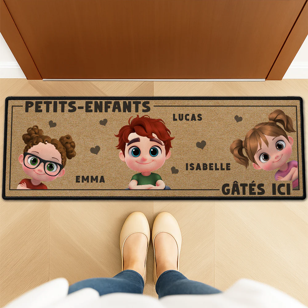 La Vie Est Meilleure Avec Des Petits-enfants – Tapis De Couloir Personnalisé - Image 3