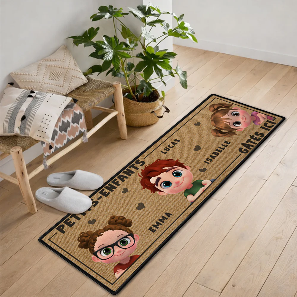 La Vie Est Meilleure Avec Des Petits-enfants – Tapis De Couloir Personnalisé - Image 4