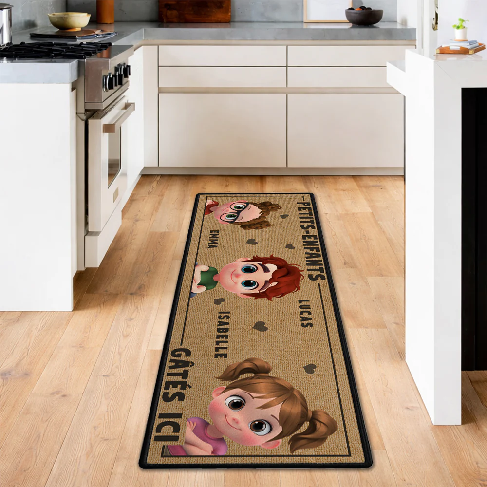 La Vie Est Meilleure Avec Des Petits-enfants – Tapis De Couloir Personnalisé - Image 5