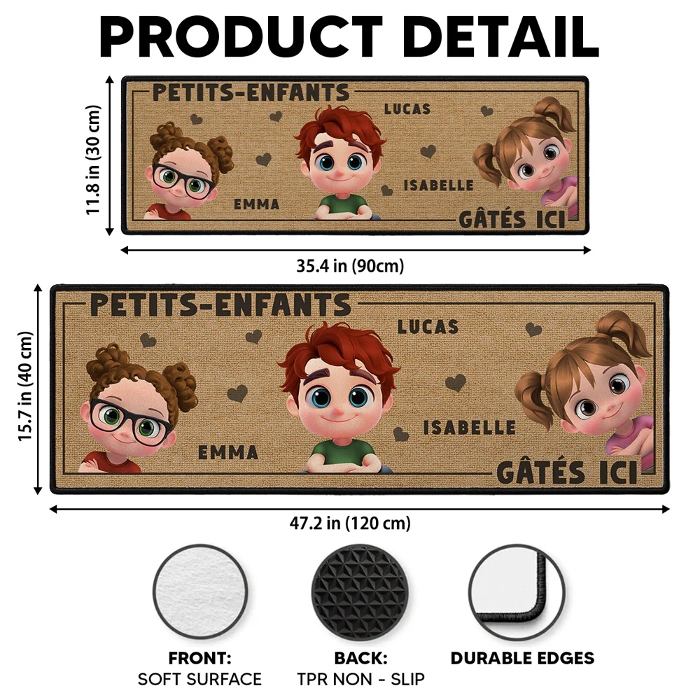 La Vie Est Meilleure Avec Des Petits-enfants – Tapis De Couloir Personnalisé - Image 7