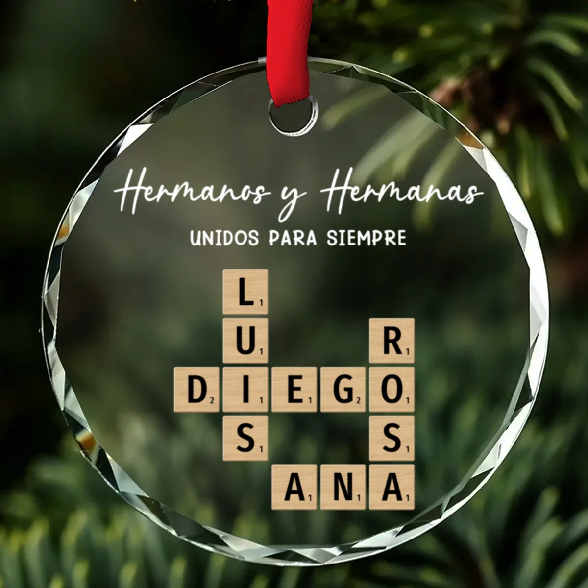 Las Raíces Familiares Nos Mantienen Unidos - Adorno de Cristal Personalizado - Image 6