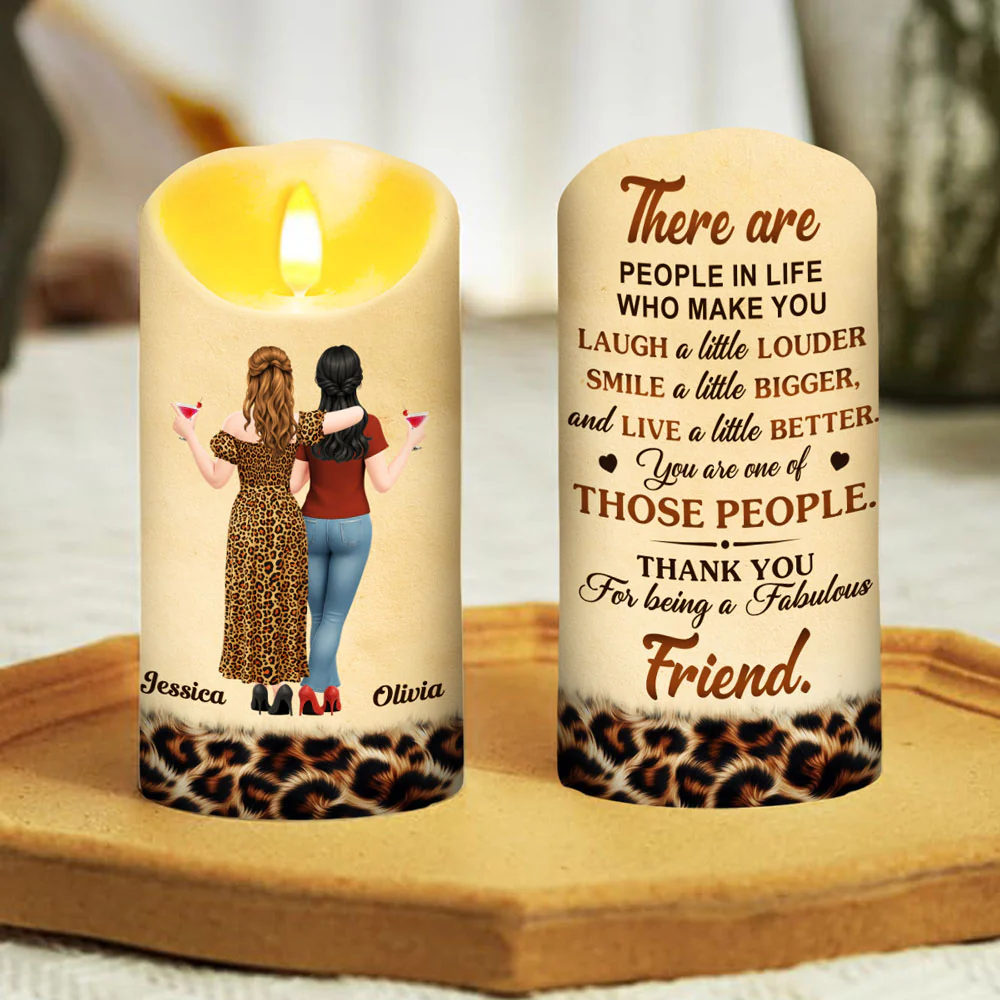 Laugh A Little Louder - Personalized Custom LED Candle - Image 2
