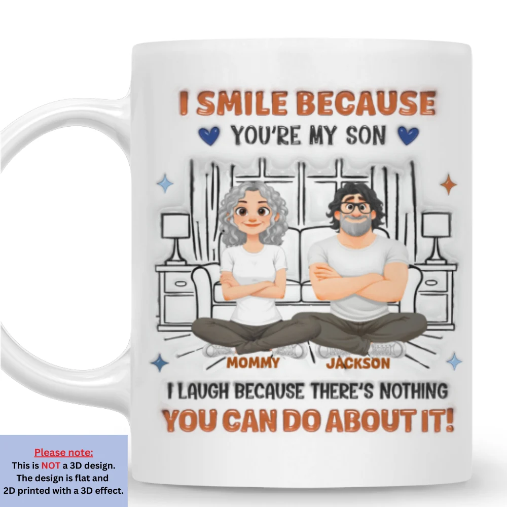Laugh Because Of You - Personalized Custom 3D Inflated Effect Mug - Image 7