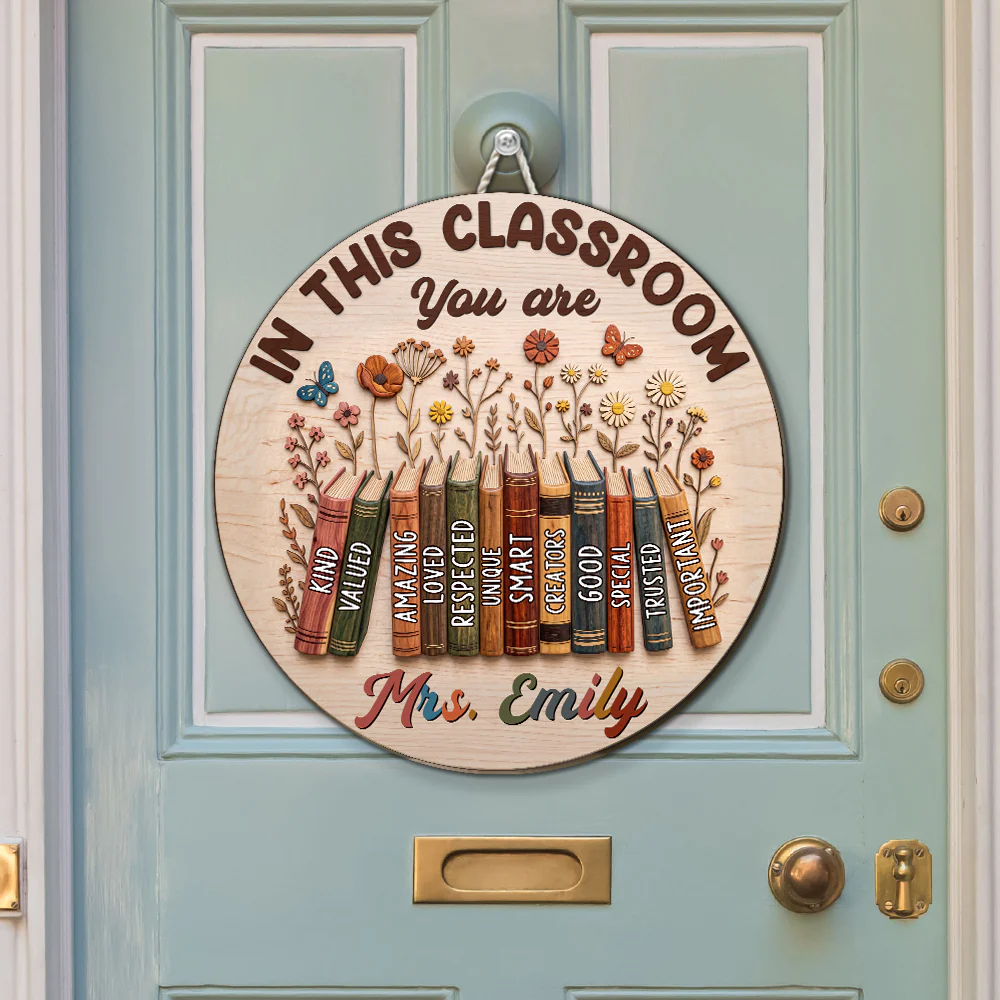 Learning Starts With You  - Personalized Custom Wood Sign - Image 2